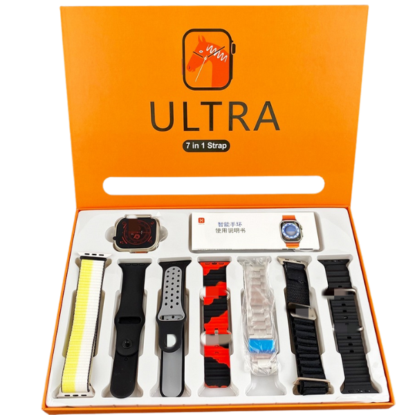 7 in 1 Smart Watch - 7 Straps Smart watch Ultra watch 8 for Gift - 7in1 Smart watch for Boys - 7 in 1 Ultra Smart watch for Girls