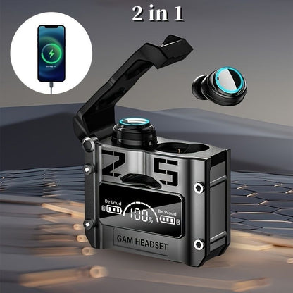 M25 Bluetooth 5.3 Wireless Earbuds – Hifi Sound, Led Battery Display, 40 Hours Backup, Noise Cancelling, Touch Control, Waterproof